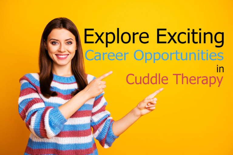 An inviting illustration highlighting career opportunities in cuddle therapy, showcasing the rising demand and potential in Singapore for 2025 with a focus on professionalism and warmth.