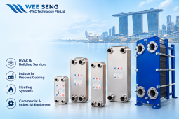 KAORI plate heat exchangers in various sizes for industrial heating, cooling and HVAC applications.